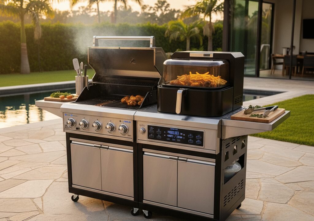 Top Outdoor Grill with Air Fryer Combo