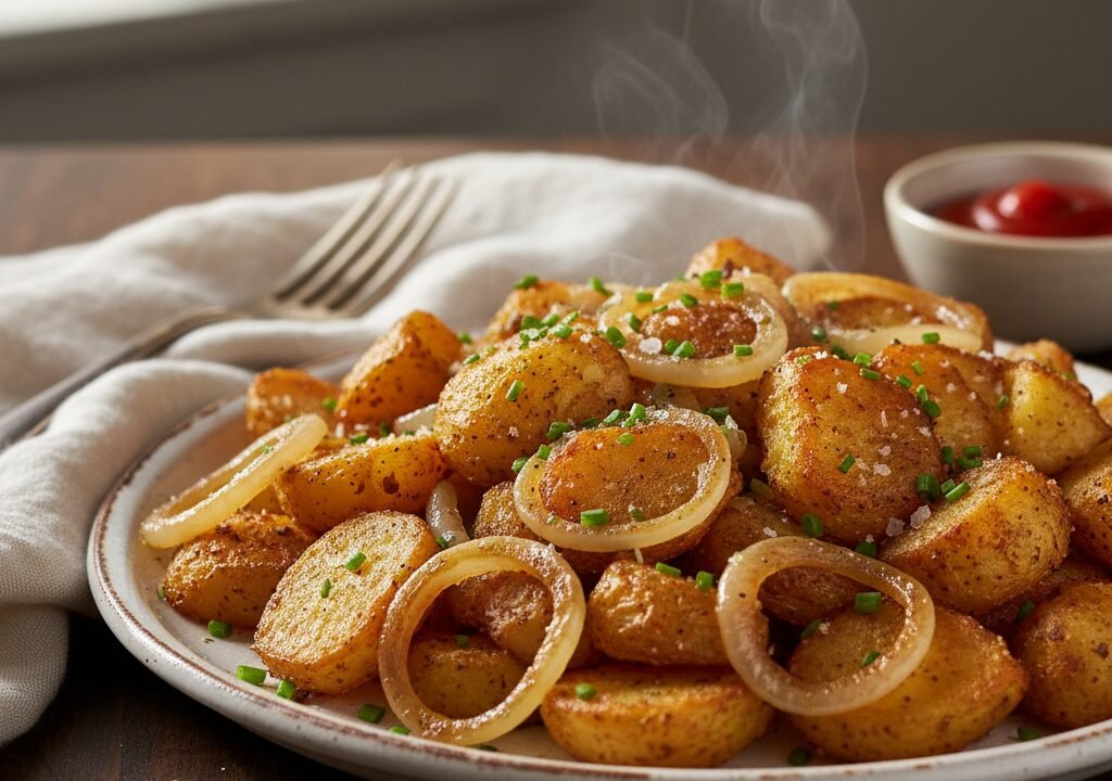 Crispy Air Fryer Breakfast Potatoes with Onions